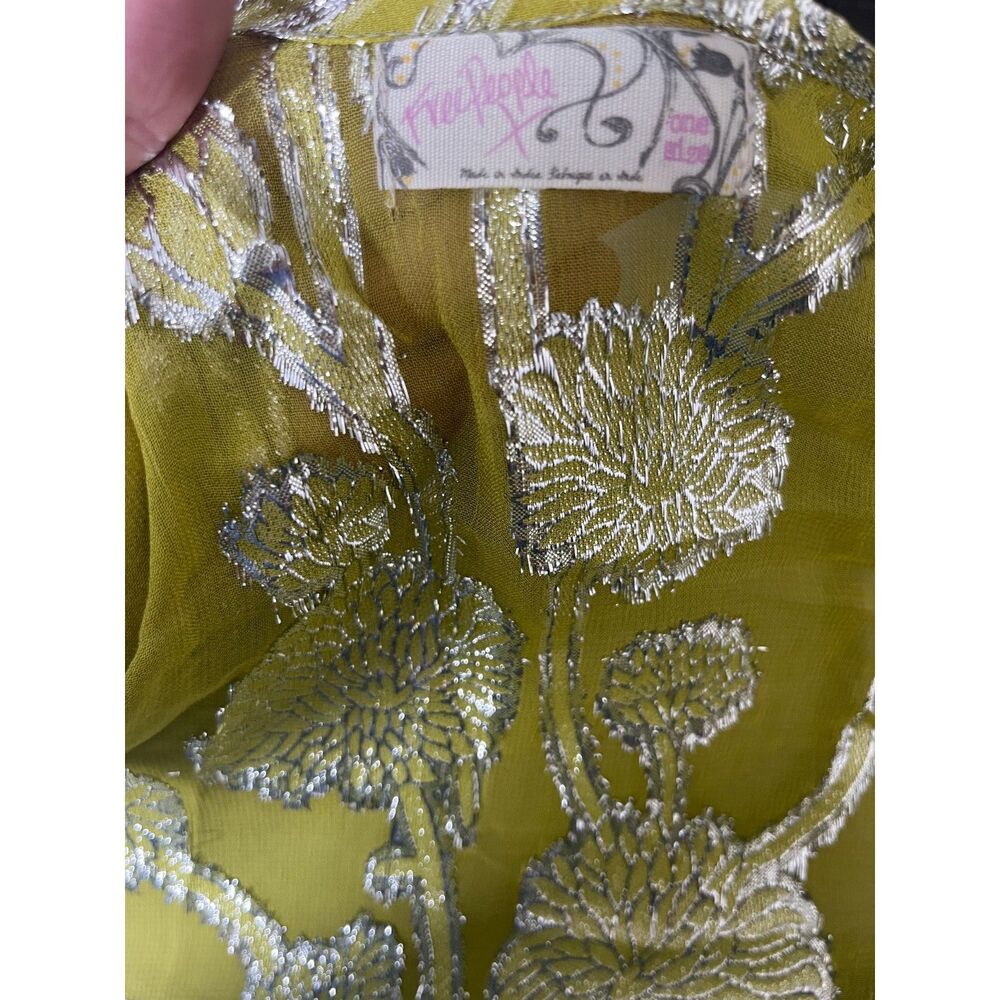 FREE PEOPLE FLORENCE KIMONO STEVIE NICKS STYLE! One Size Metallic NWT Very Rare! - Picture 5 of 9